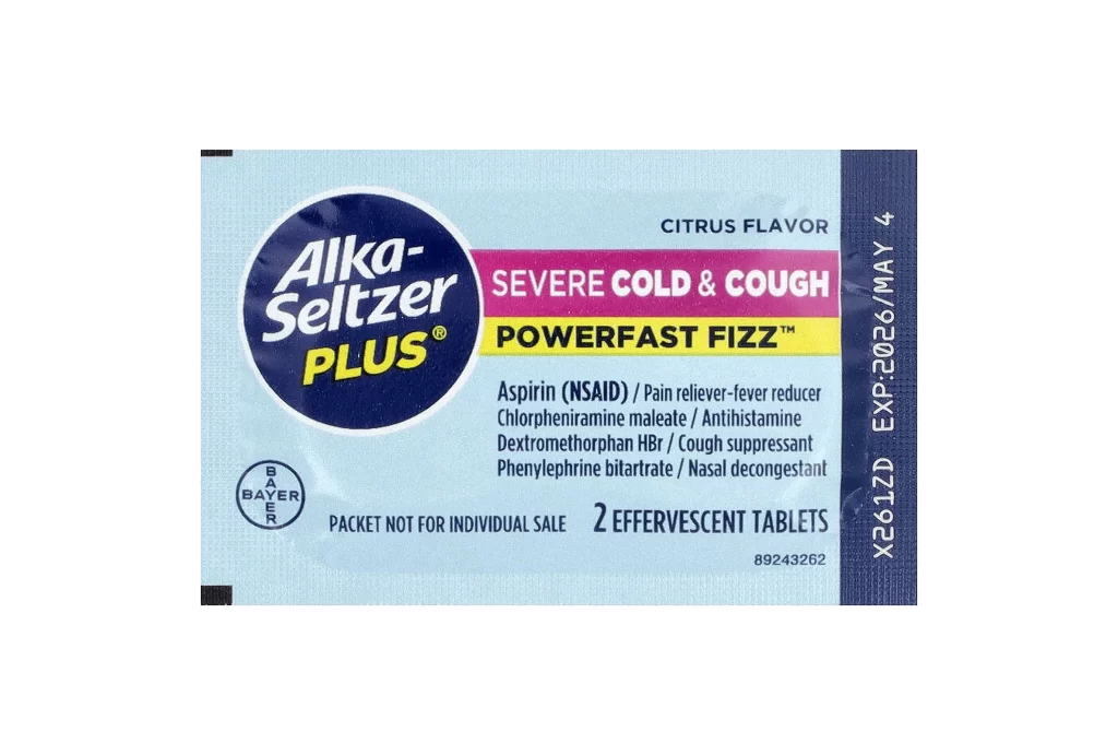 Alka-Seltzer Plus Power Fast Fizz Cough and Cold Severe Citrus Pharmaceutical Packaging
