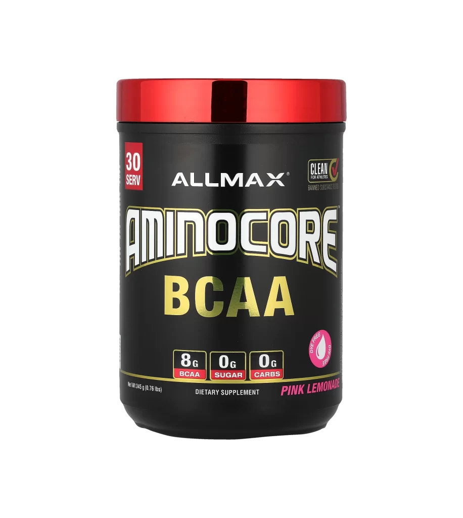 Allmax AMINOCORE BCAA Pink Lemonade Supplement Packaging