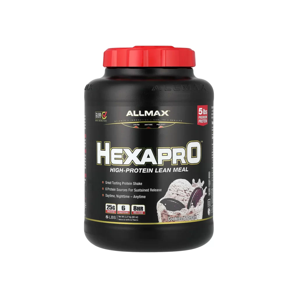 Allmax Hexapro High-Protein Lean Meal Cookies Supplement Packaging