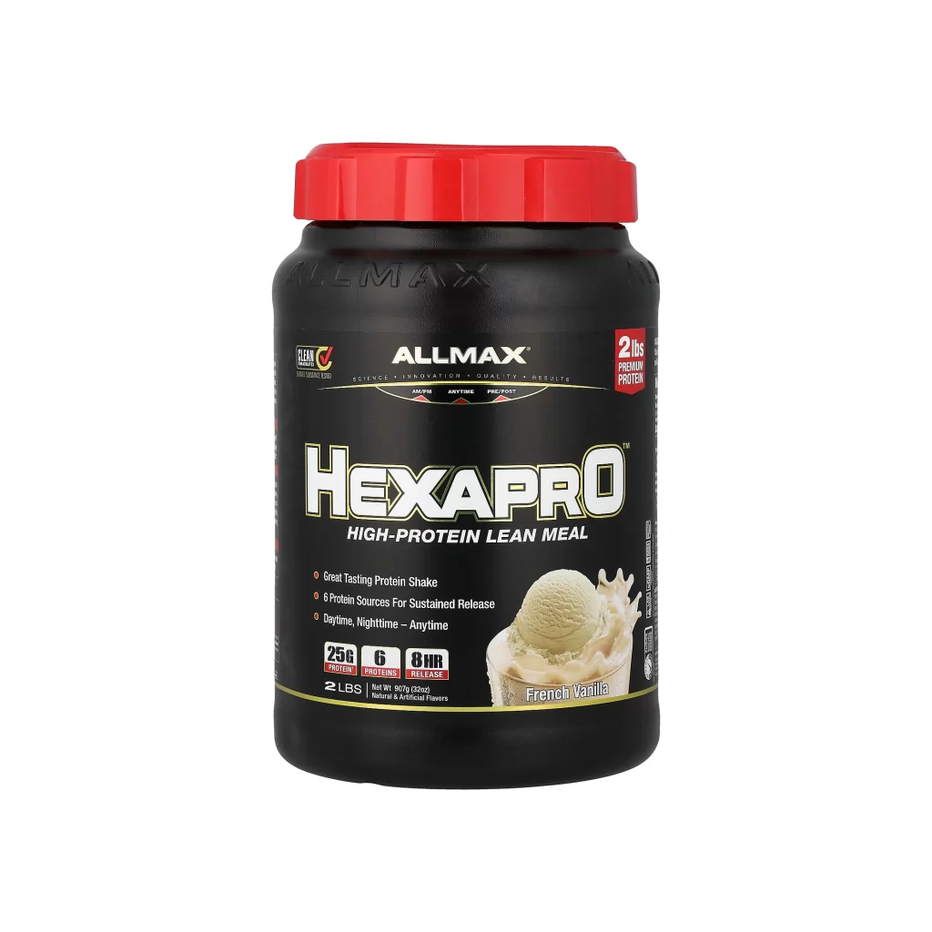 Allmax Hexapro High-Protein Lean Meal French Vanilla Supplement Packaging