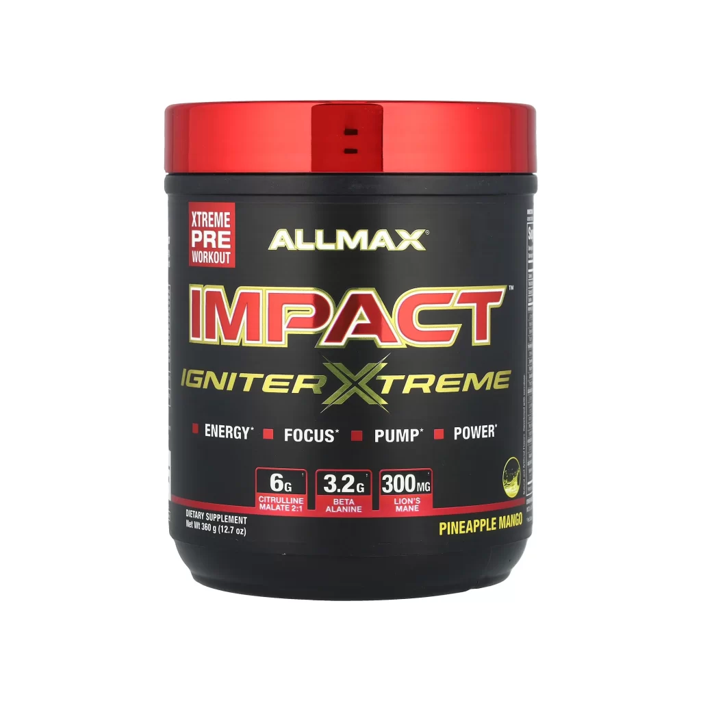 Allmax IMPACT IGNITER XTREME Pre-Workout Pineapple Mango Packaging