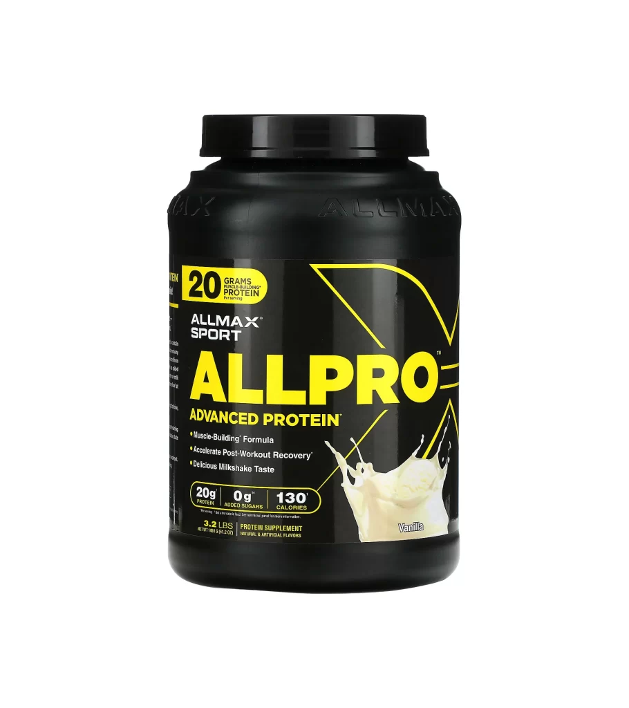 Allmax Sport ALLPRO Advanced Protein Vanilla Protein Powder Packaging