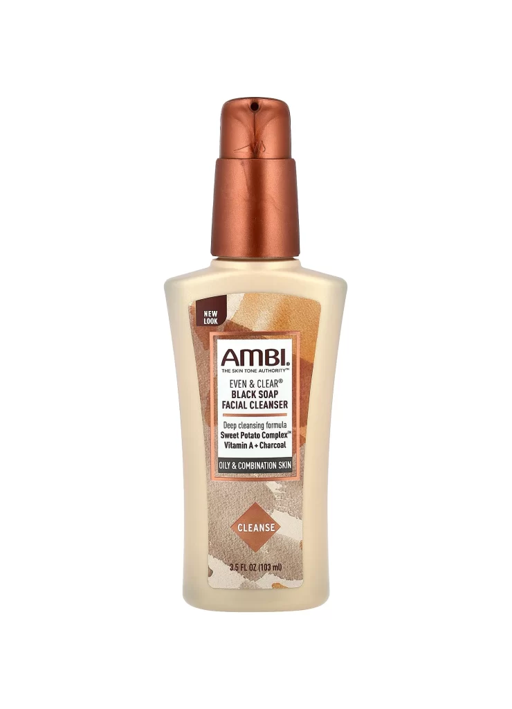 AMBI Even and Clear Black Soap Facial Cleanser Fragrance-Free Bar Soap Packaging