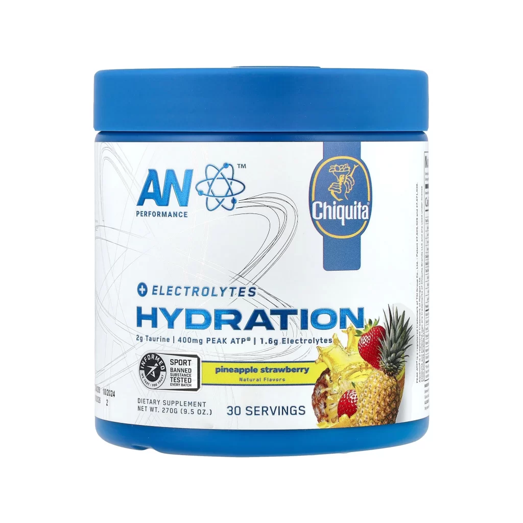 AN Supps Hydration Pineapple Strawberry Greens Supplement Packaging
