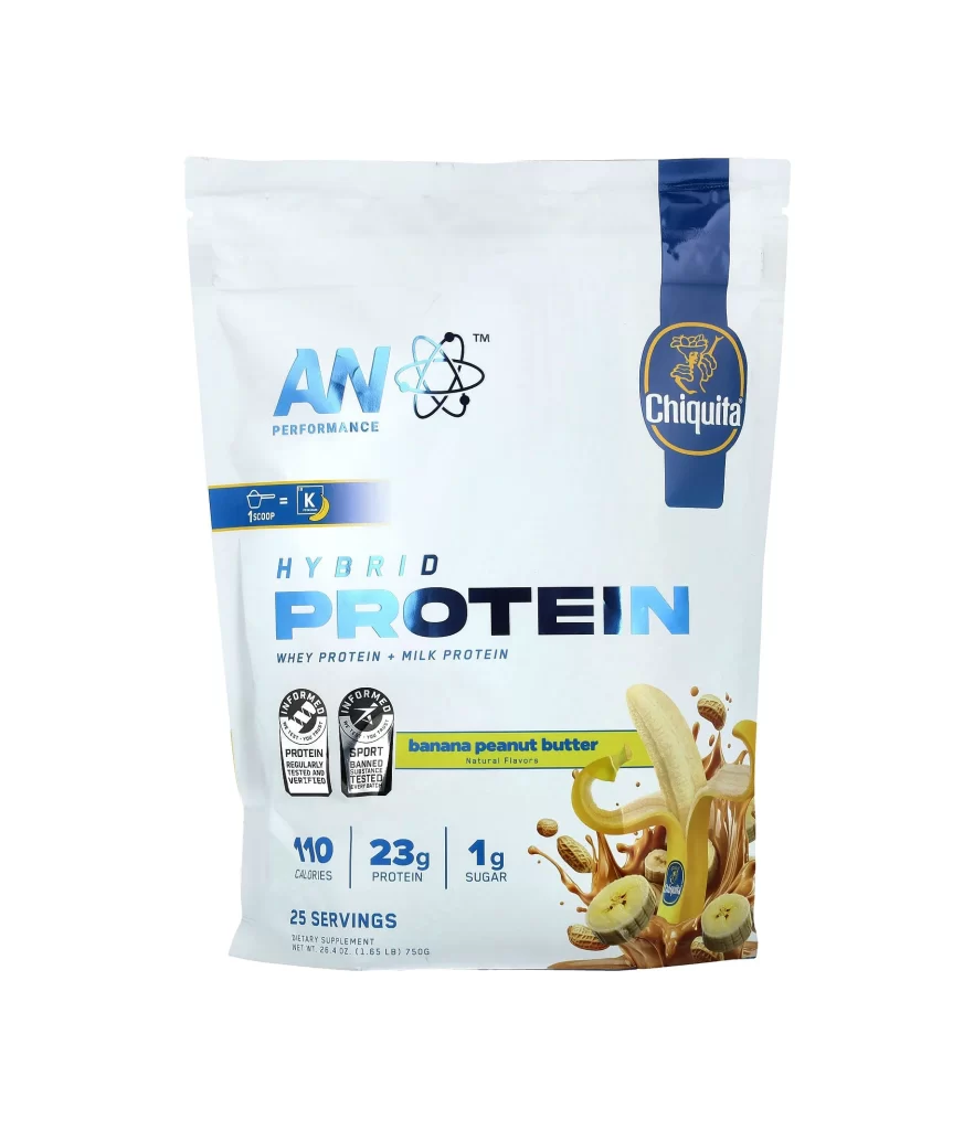 AN Supps Performance Hybrid Protein Chiquita Banana Peanut Butter Supplement Packaging