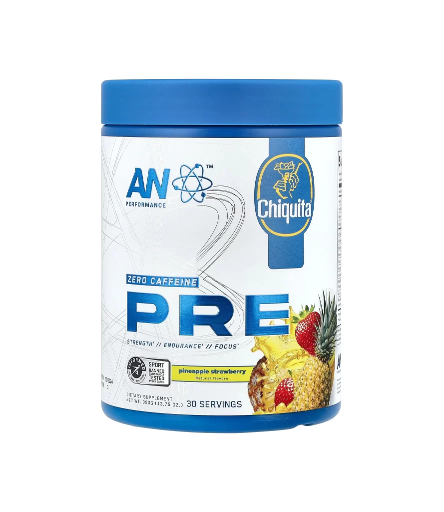 AN Supps Pre-Workout Zero Caffeine Pineapple Strawberry Packaging