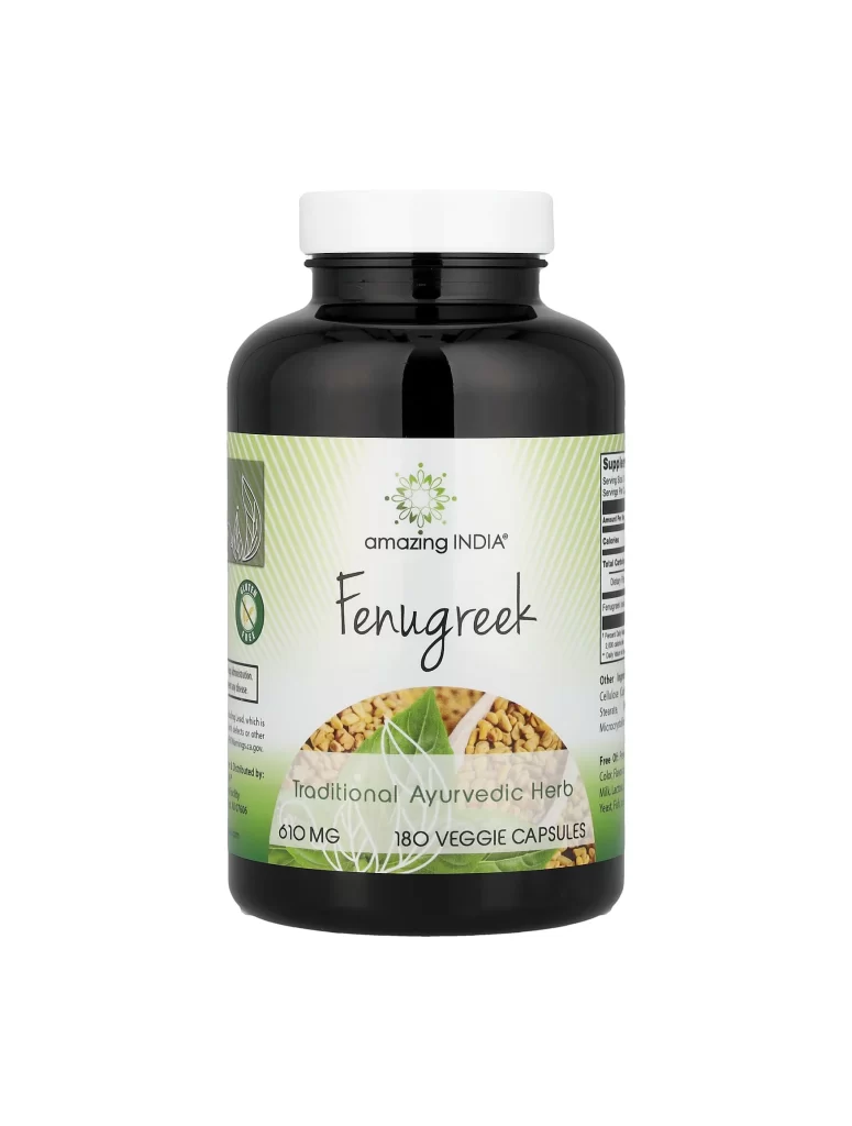 Amazing India Fenugreek Capsules Supplement Packaging