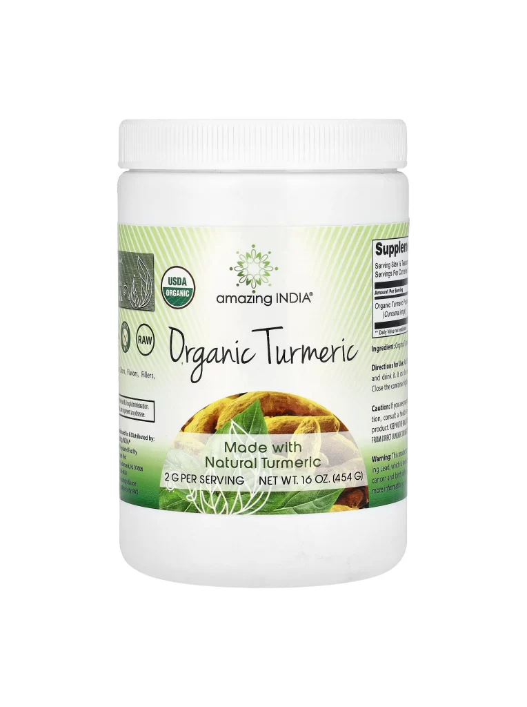 Amazing India Organic Turmeric Supplement Packaging