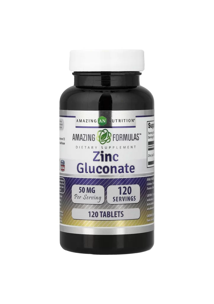 Amazing Nutrition Amazing Formulas Zinc Gluconate Supplement Packaging