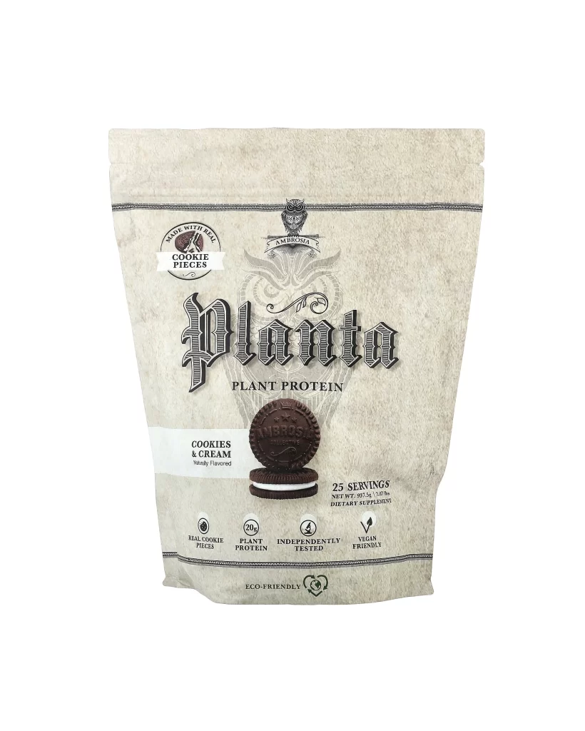 Ambrosia Collective Planta Plant Protein Cookies Protein Powder Packaging