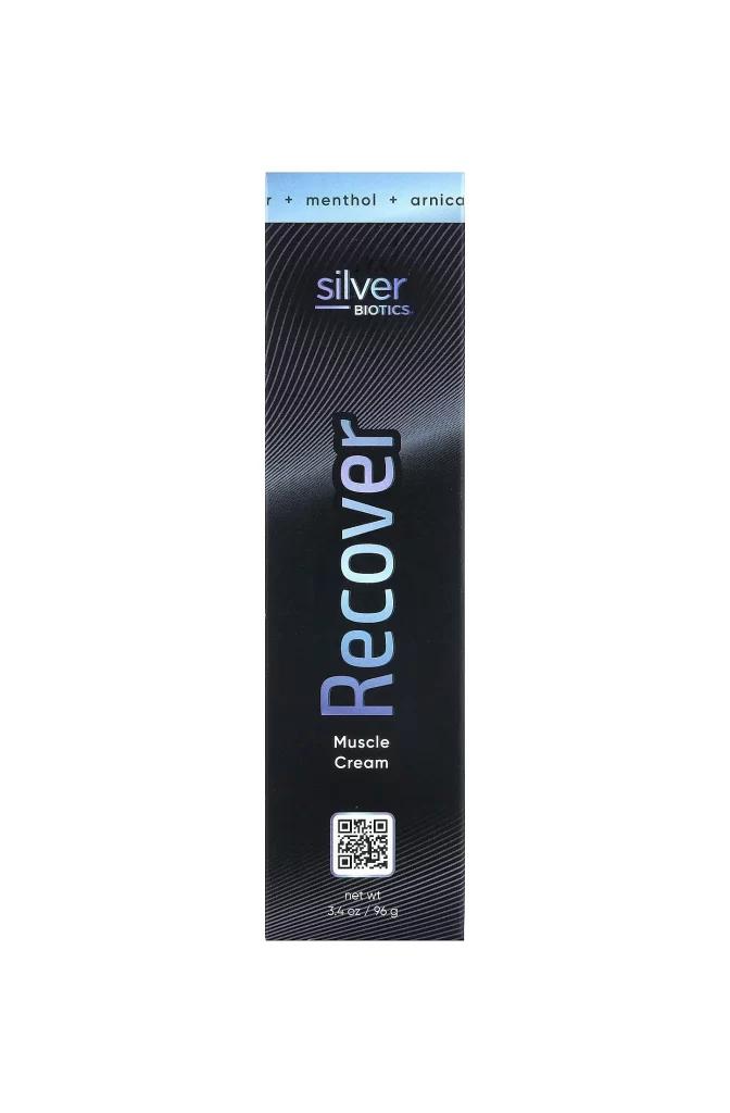 American Biotech Labs Silver Biotics Recover Muscle Cream Packaging