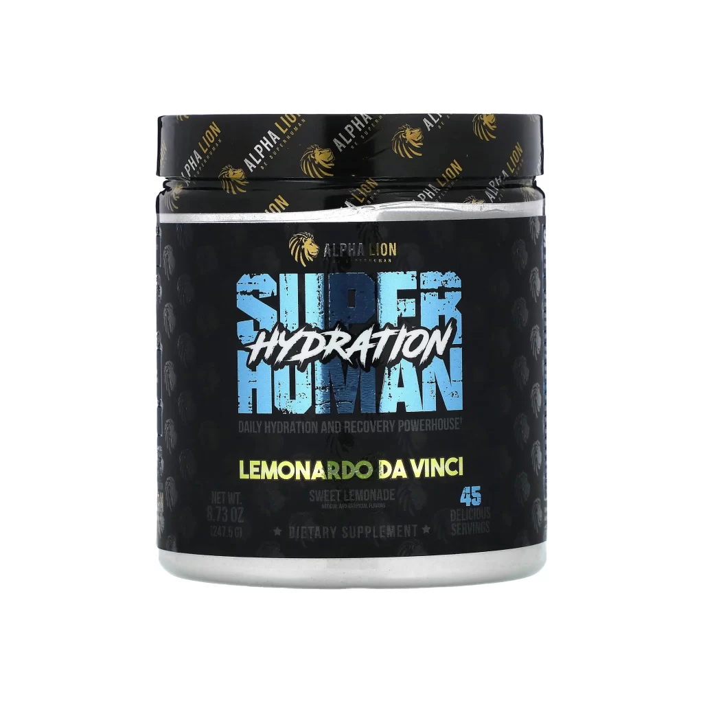 Alpha Lion SuperHuman Hydration Lemonardo Da Vinci Sweet Lemonade Supplement Packaging