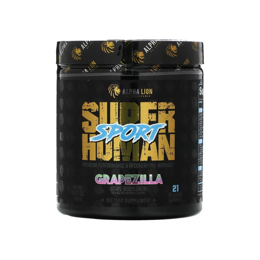 Alpha Lion SuperHuman Sport Grapezilla Grape Bubblegum Supplement Packaging