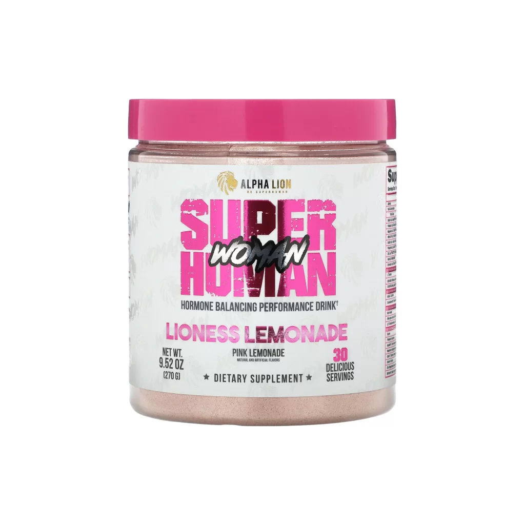 Alpha Lion SuperHuman Woman Lioness Lemonade Pink Lemonade Supplement Packaging