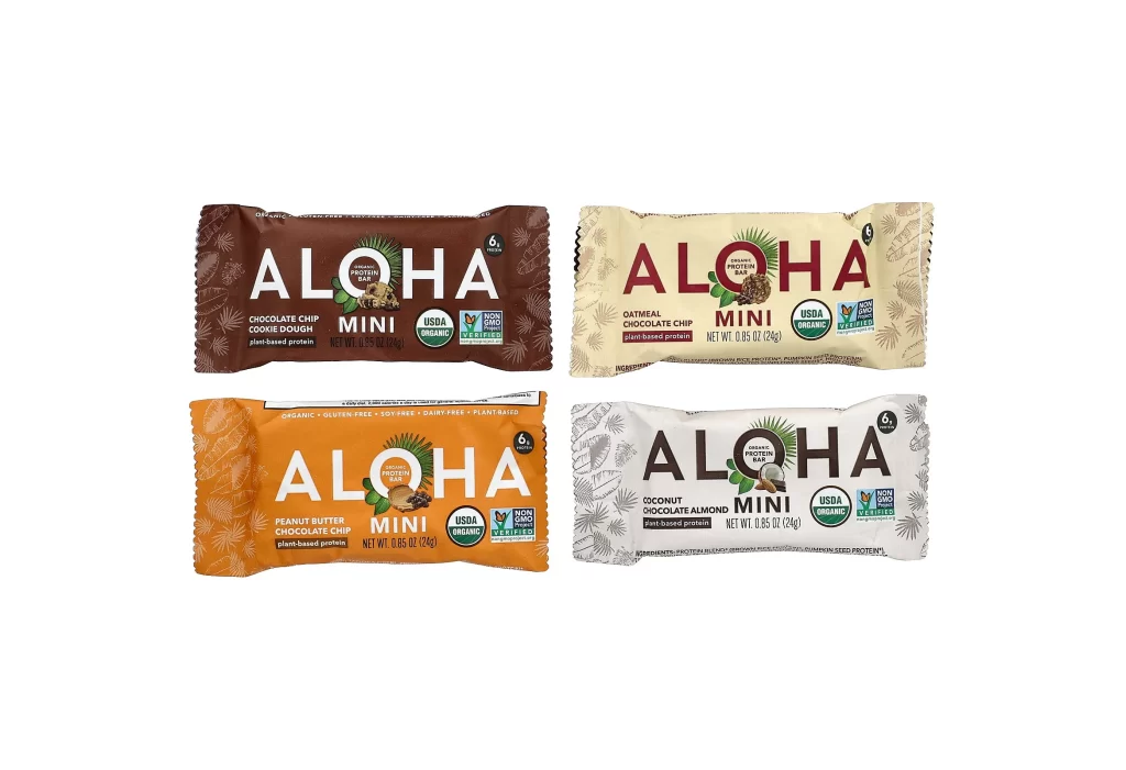 Aloha Organic Protein Mini Bars Protein Bar Packaging