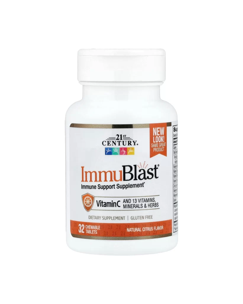 21st Century ImmuBlast Natural Citrus Chewable Tablets Supplement Packaging