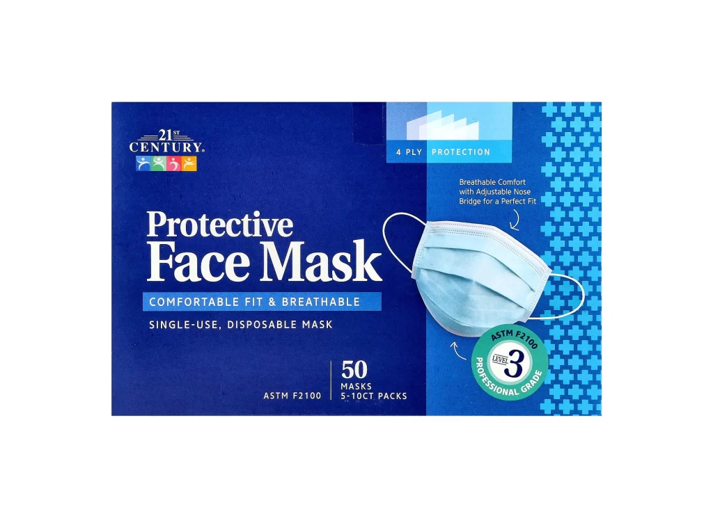 21st Century Protective Face Mask Single Use Disposable Face Mask Packaging