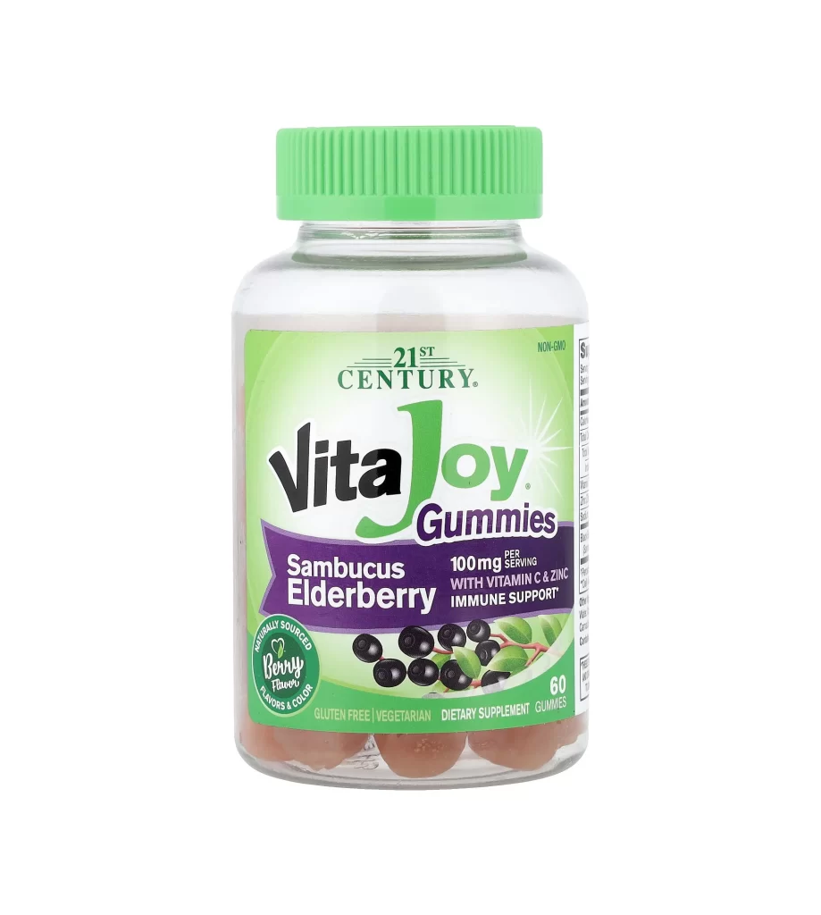 21st Century VitaJoy Sambucus Elderberry Vitamin C Zinc Gummies Supplement Packaging
