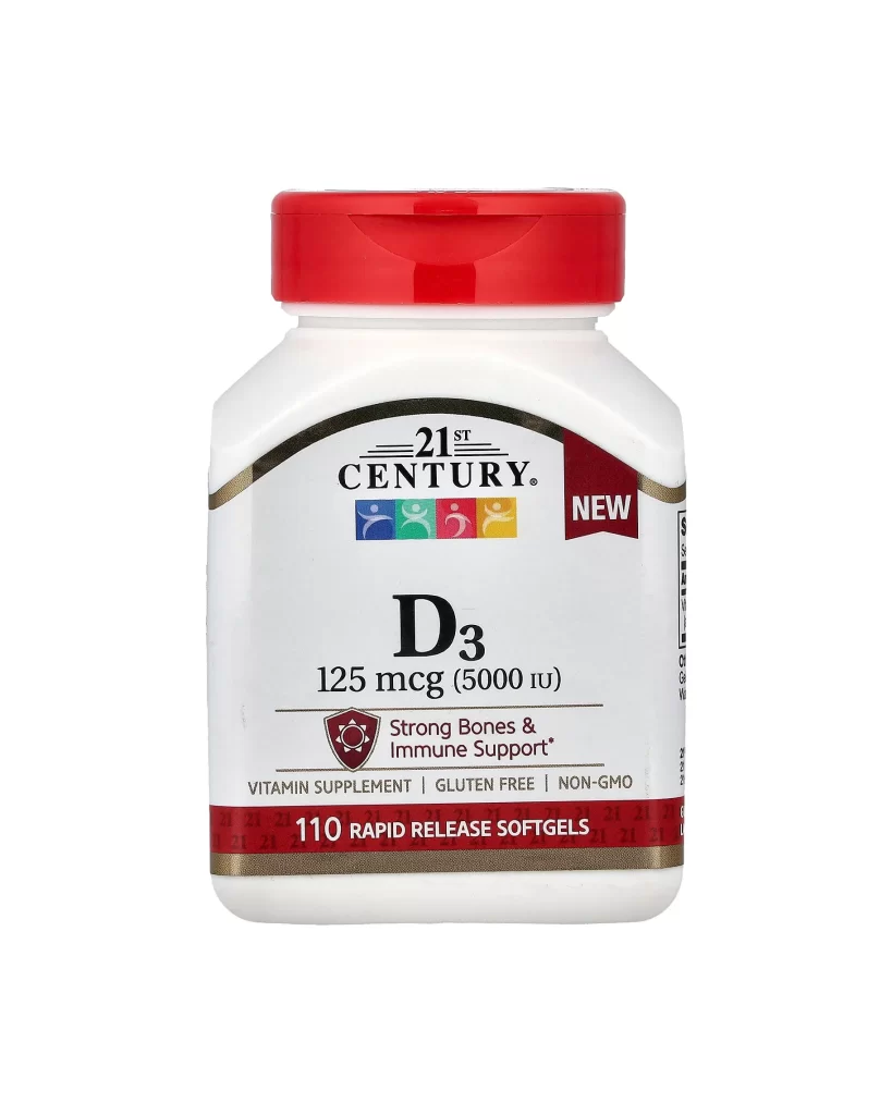 21st Century Vitamin D3 Rapid Release Softgels Supplement Packaging