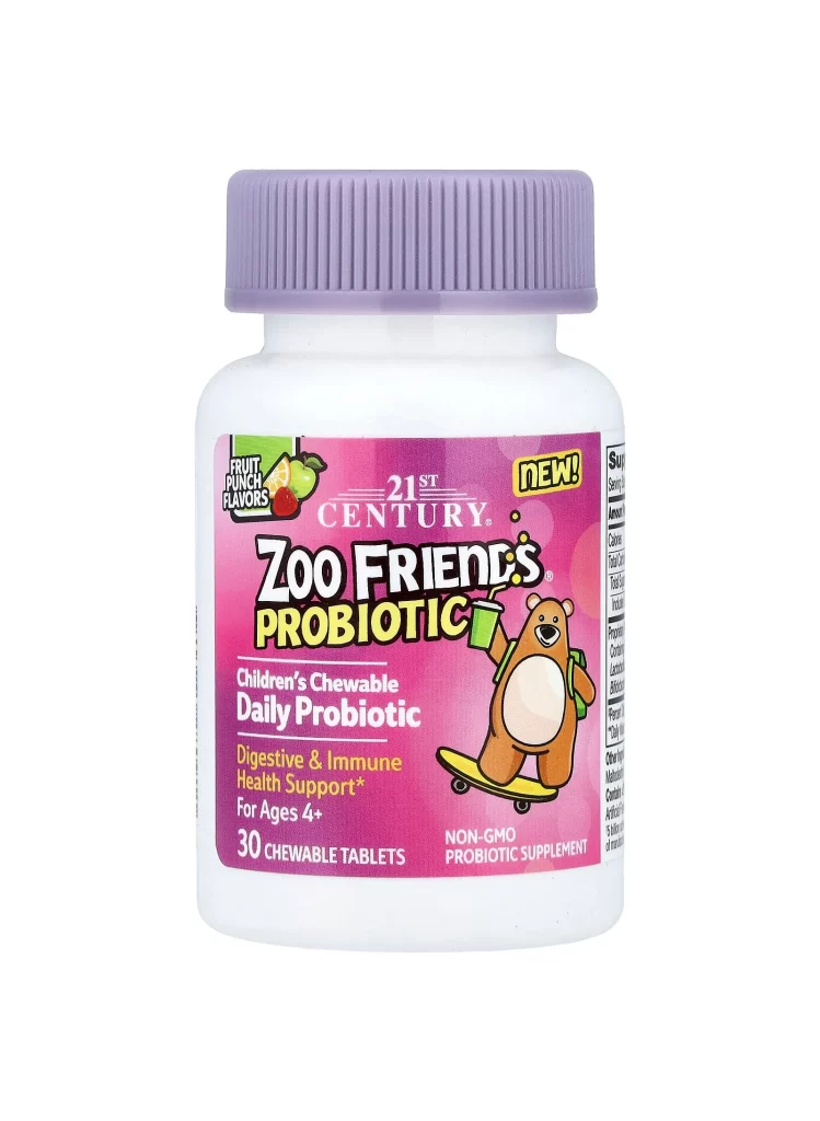 21st Century Zoo Friends Childrens Chewable Probiotic Fruit Punch Supplement Packaging