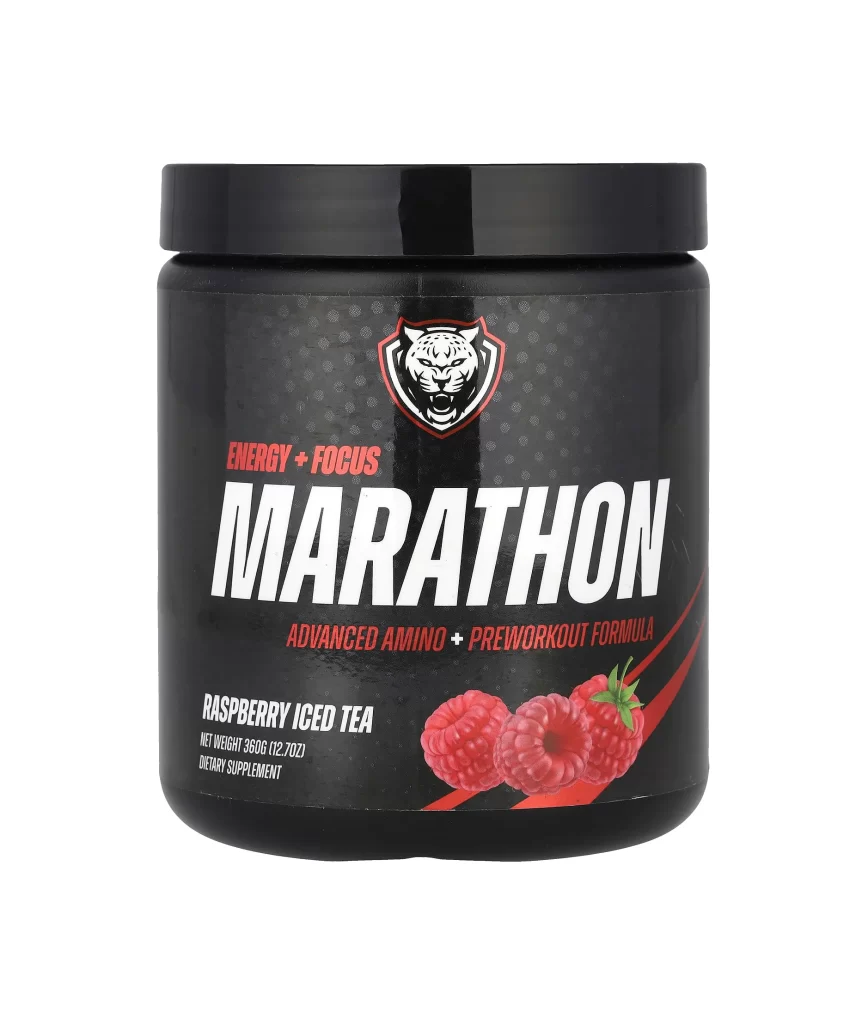 6AM Run Marathon Advanced Amino and Preworkout Formula Raspberry Iced Tea Protein Packaging