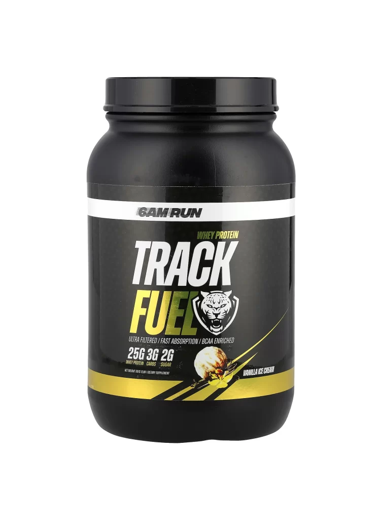 6AM Run Track Fuel Whey Protein Vanilla Ice Cream Packaging