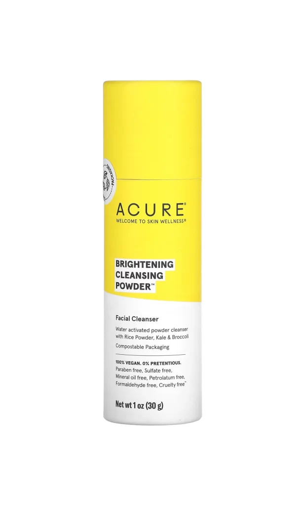 ACURE Brightening Cleansing Powder Skincare Packaging