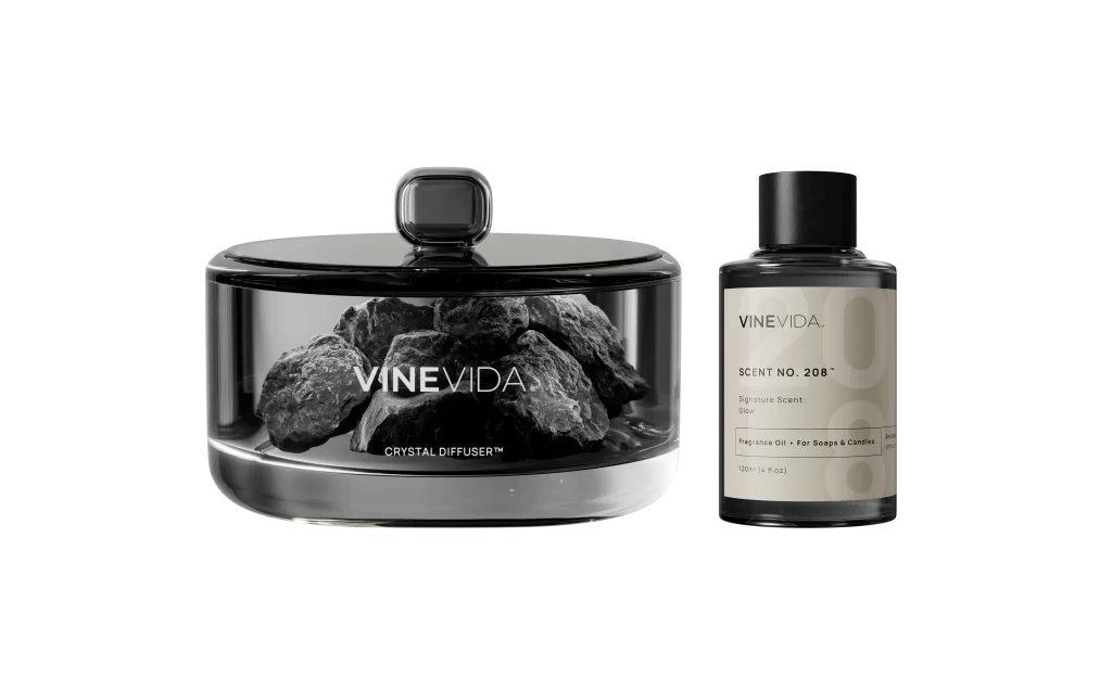 Vinevida NO 208 Crystal Diffuser Glow Packaging