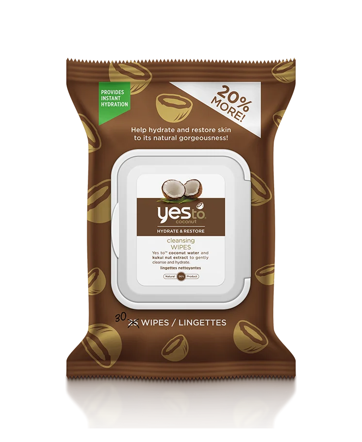 Yes To Yes To Coconut Hydrate & Restore Cleansing Wipes Packaging