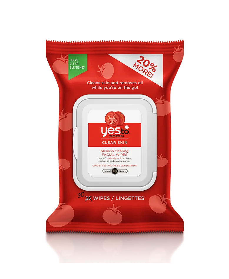 Yes To Yes To Tomatoes Clear Skin Blemish Clearing Facial Wipes Packaging