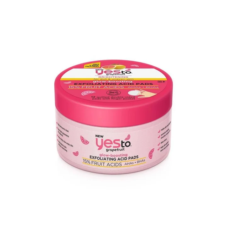 Yes To Yes To Grapefruit Glow-Boosting Exfoliating Acid Pads Packaging