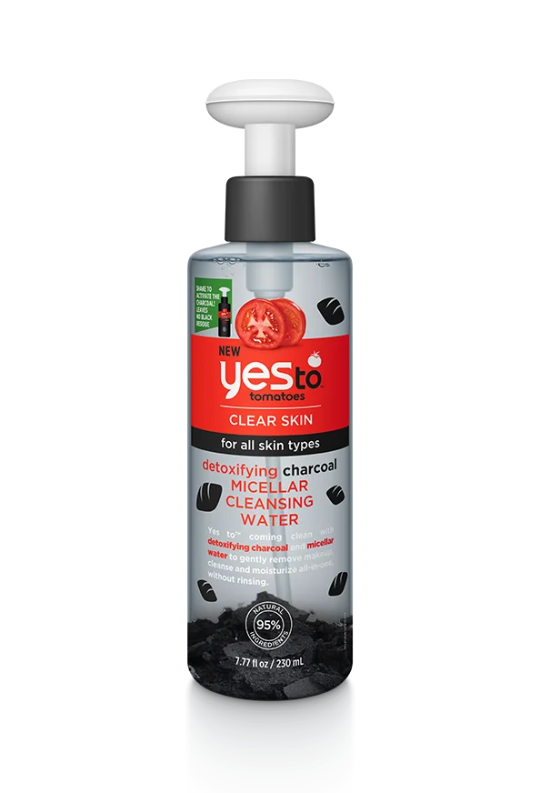 Yes To Yes To Tomatoes Clear Skin Detoxifying Charcoal Micellar Cleansing Water Packaging