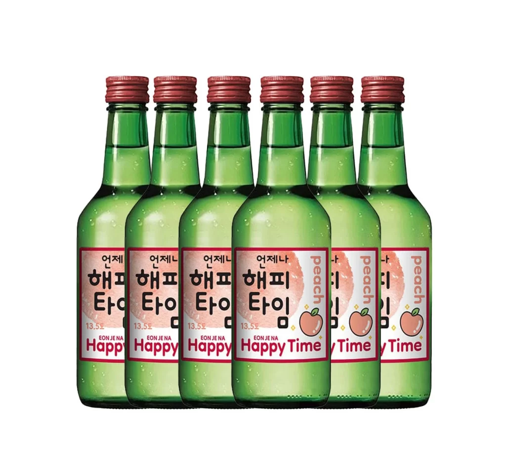 HAPPY TIME Peach SOJU 360ml x6 Packaging