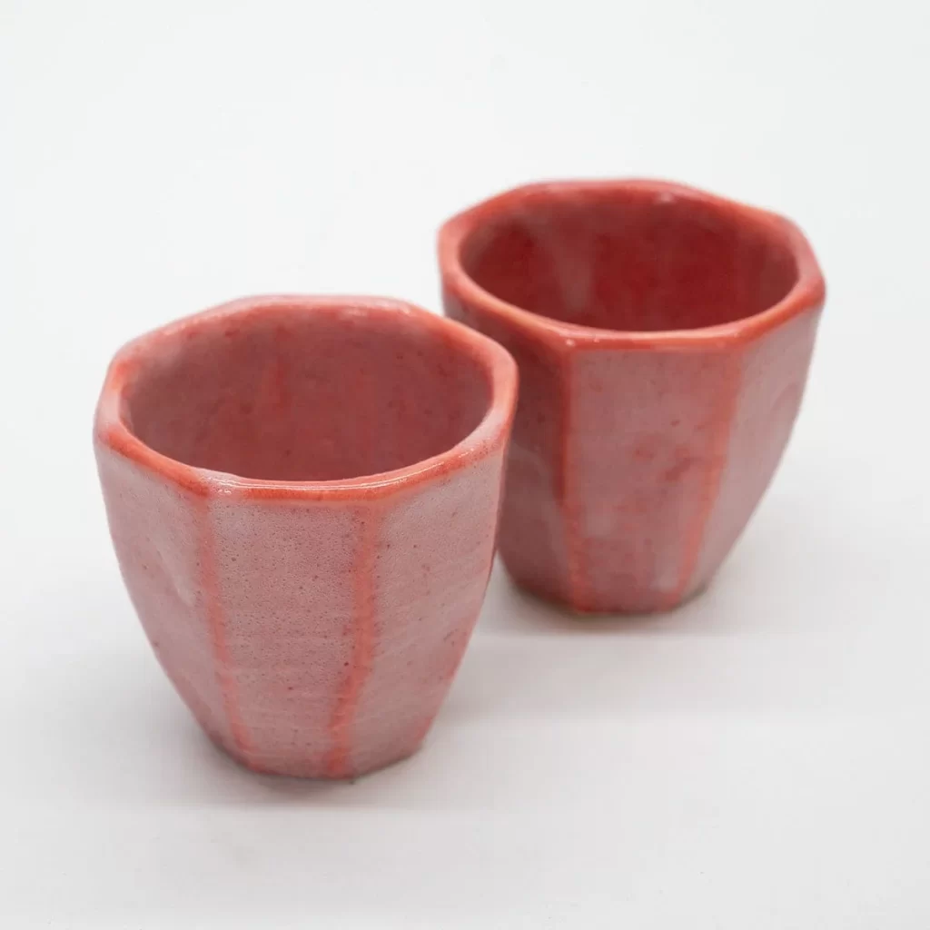 Hakkaku Reisyukisen Pink Shino (Cold Sake Bottle  Cups) with Gift Box