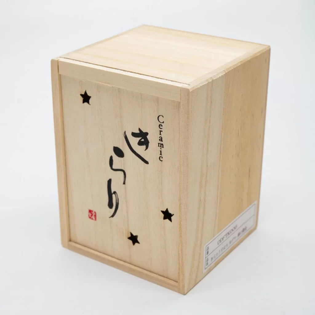 Kirari Usuhari Tumbler (Gold) with Wooden Gift Box Packaging