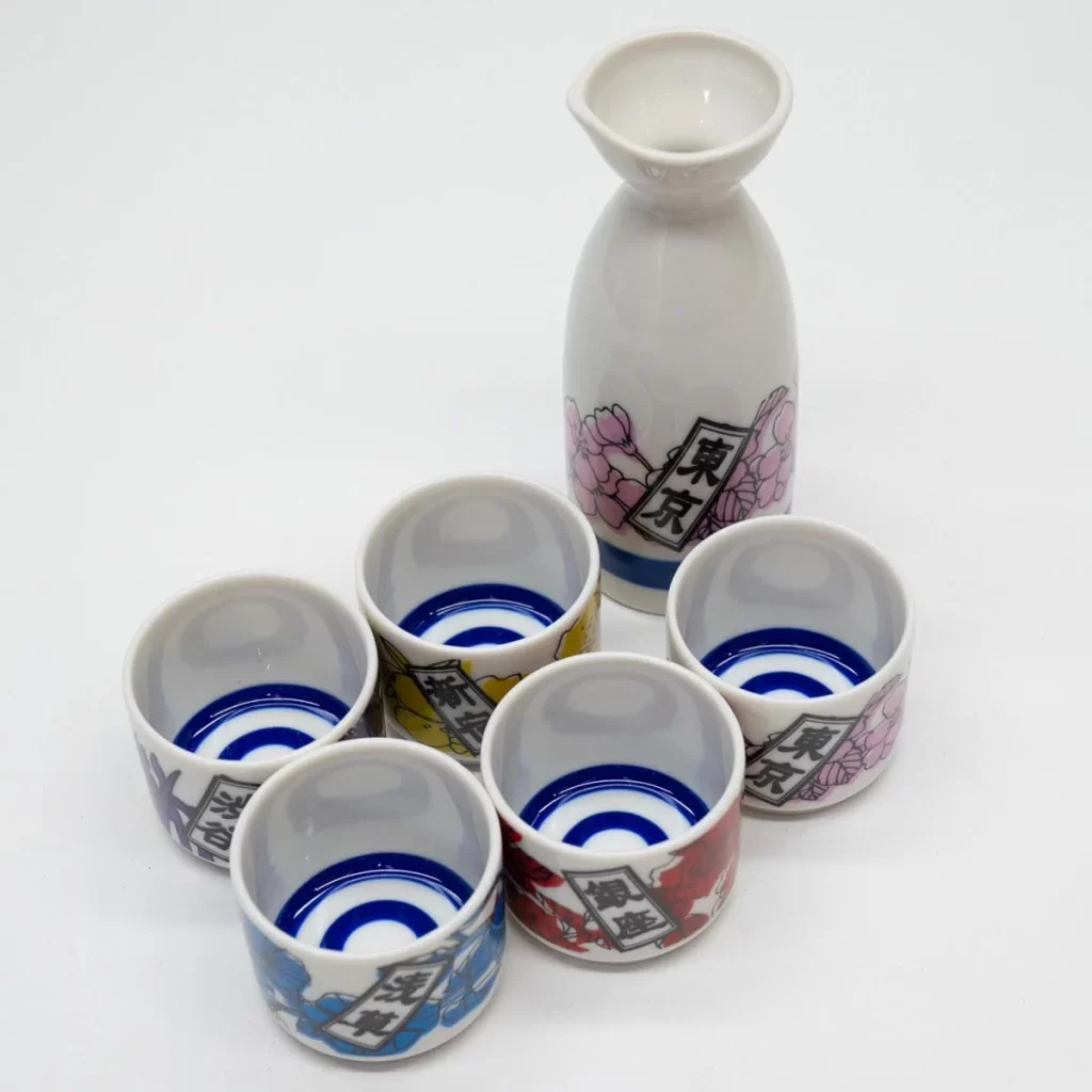 Senjyuhanka Tokyo Sake Tokkuri  Cups with Gift Box