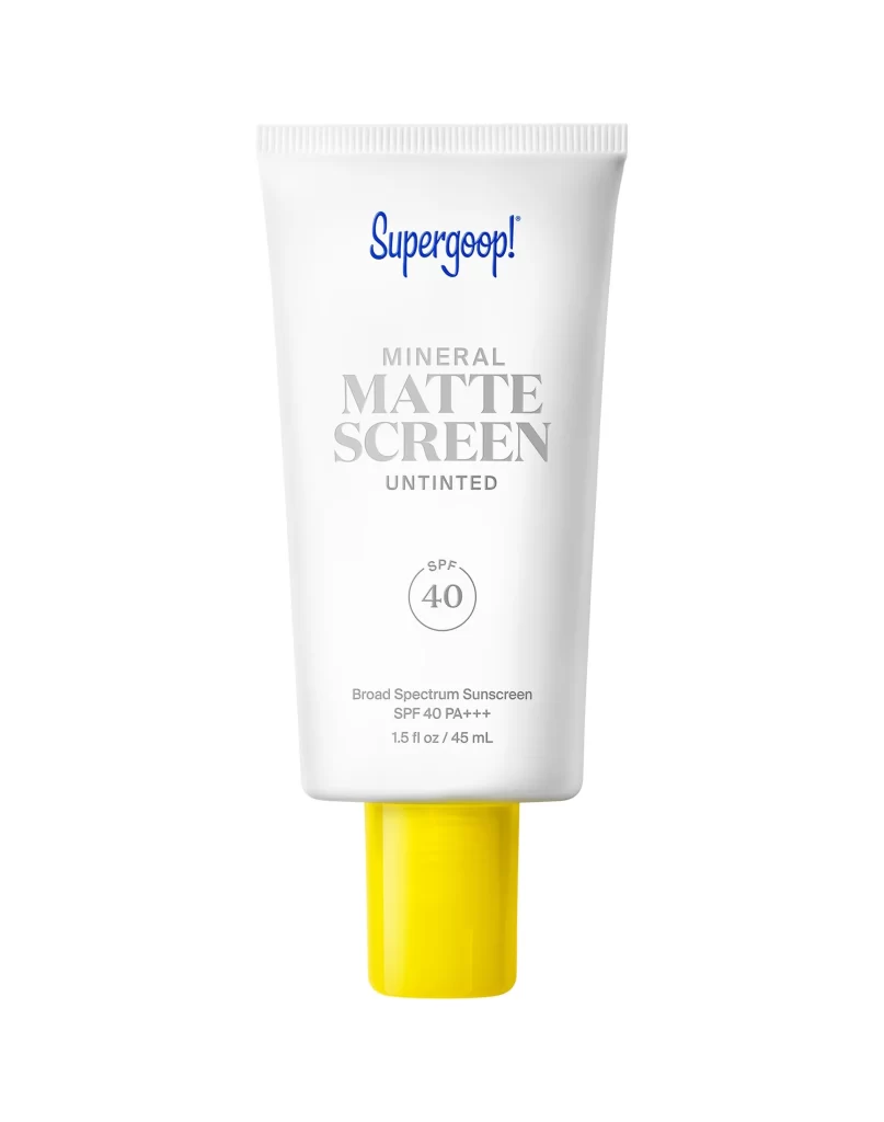 Supergoop Mineral Mattescreen SPF 40 Untinted Tube Front View
