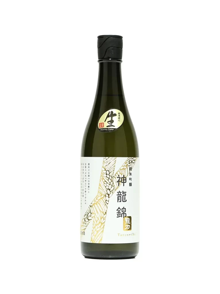 Tatsuriki Junmai Ginjo Shinryu Nishiki Namazale 720ml Packaging