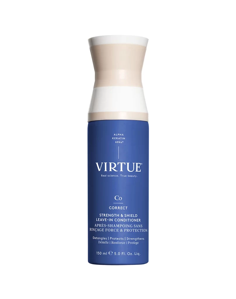Virtue Strength and Shield Leave-In Conditioner Bottle Front View