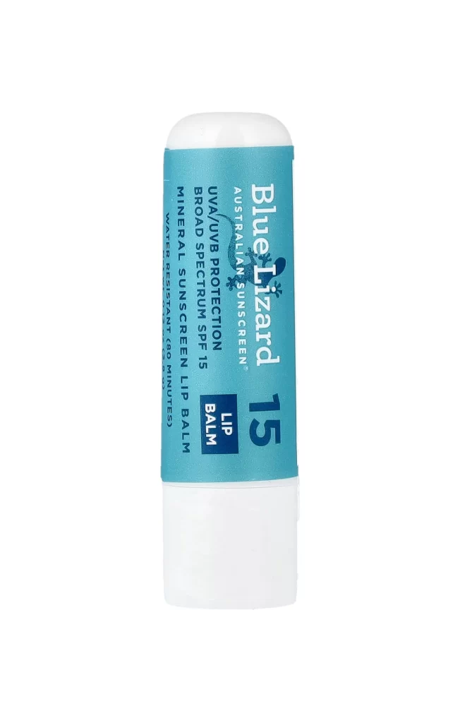 Blue Lizard Australian Sunscreen Mineral Sunscreen Lip Balm SPF 15 Natural Cocon Packaging