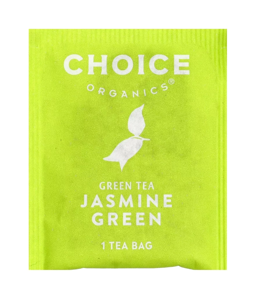 Choice Organics Green Tea Jasmine Green 16 Tea Bags 0.85 oz 24 g Packaging