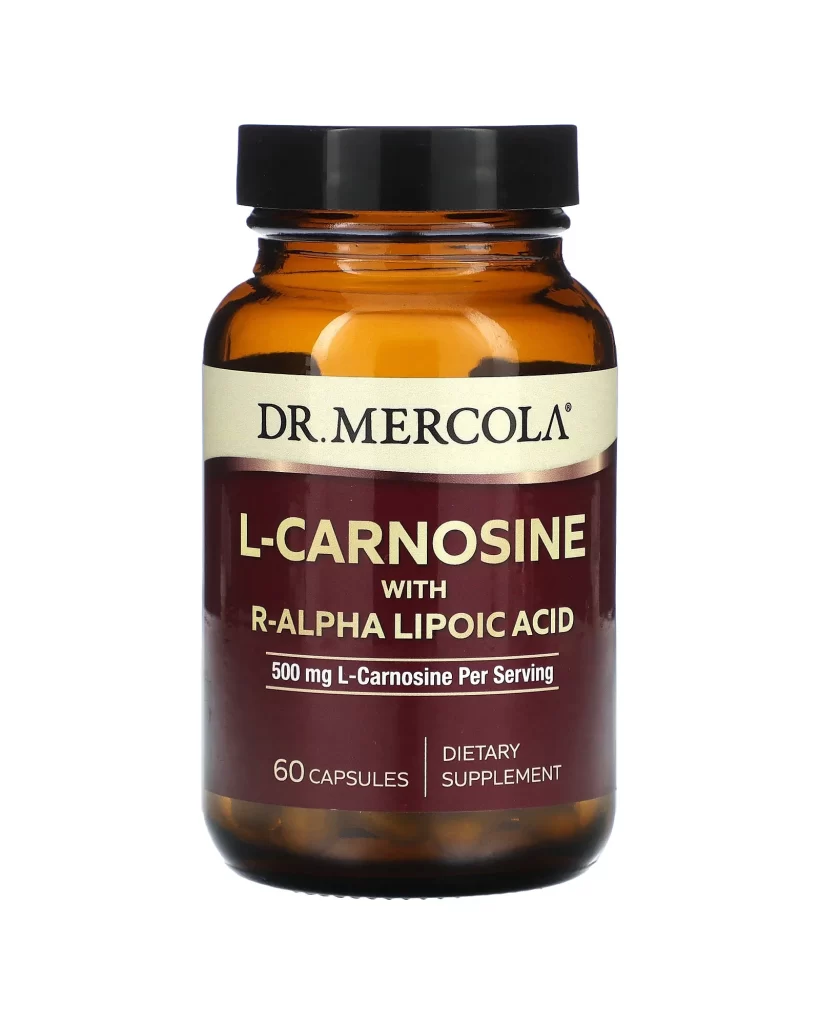 Dr. Mercola L-Carnosine with R-Alpha Lipoic Acid 60 Capsules Packaging
