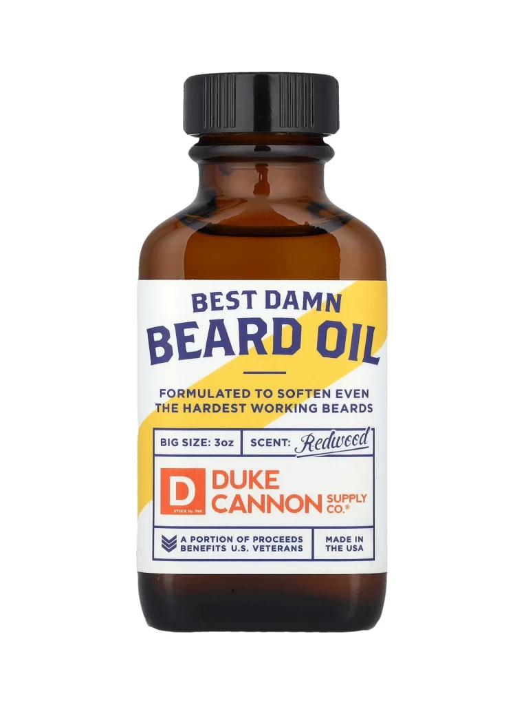Duke Cannon Supply Co. Best Damn Beard Oil Redwood 3 oz Packaging