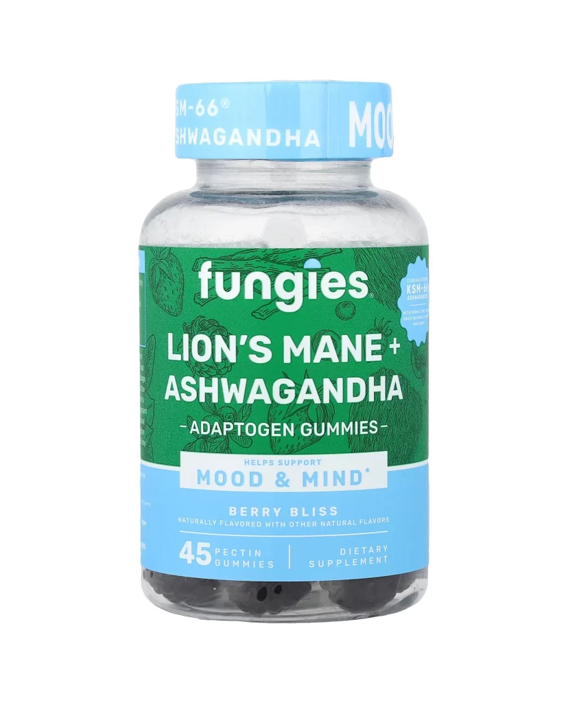 Fungies Lions Mane  Ashwagandha Gummies Berry Bliss 45 Pectin Gummies