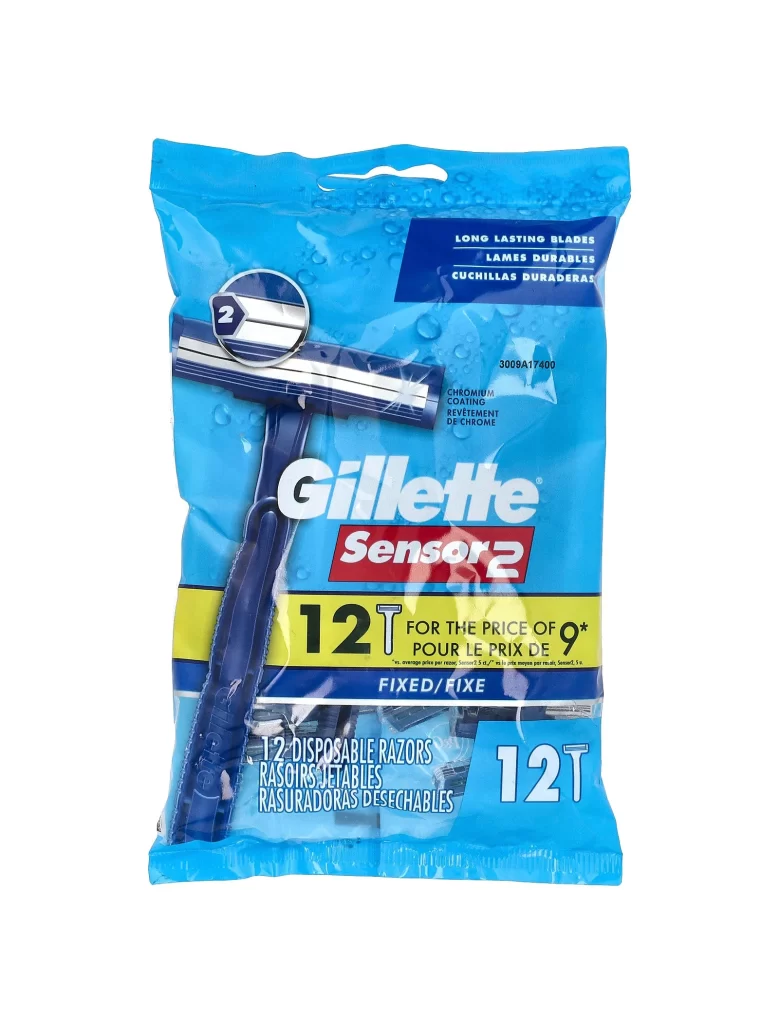 Gillette Sensor2 Disposable Razors Fixed 12 Razors Packaging