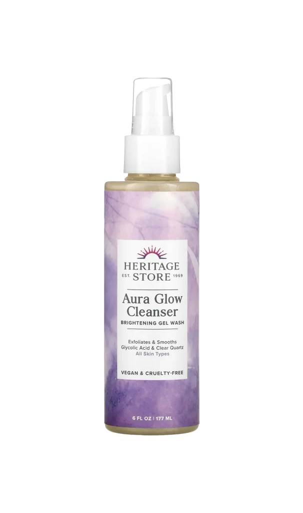 Heritage Store Aura Gel Cleanser Brightening Gel Wash 6 fl oz 177 ml Packaging