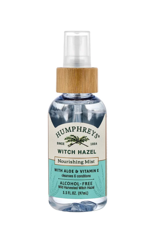 Humphreys Witch Hazel With Aloe  Vitamin E Alcohol-Free 3.3 fl oz 97 ml Packaging