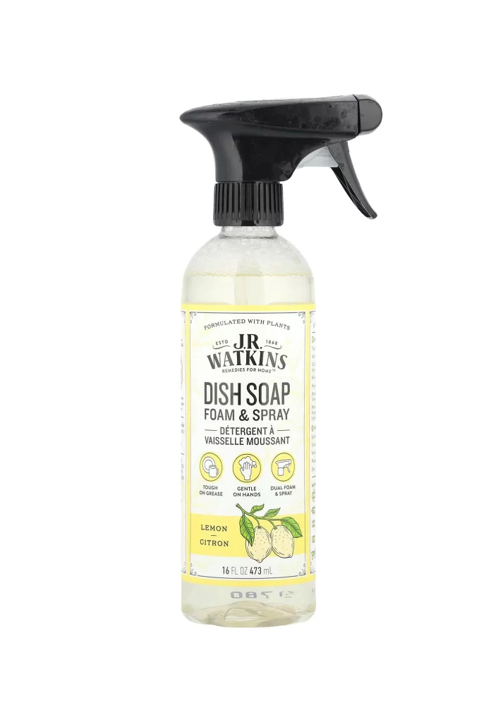 J R Watkins Dish Soap Foam  Spray Lemon 16 fl oz 473 ml Packaging