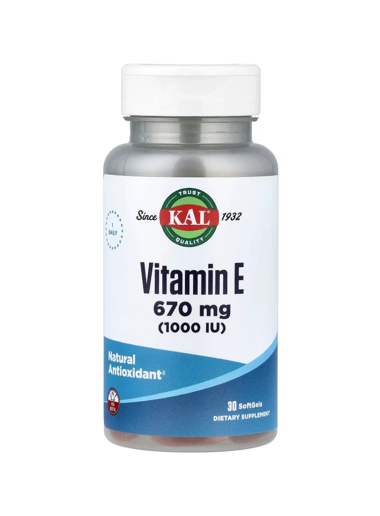 KAL Vitamin E 670 mg 1000 IU 30 Softgels Packaging