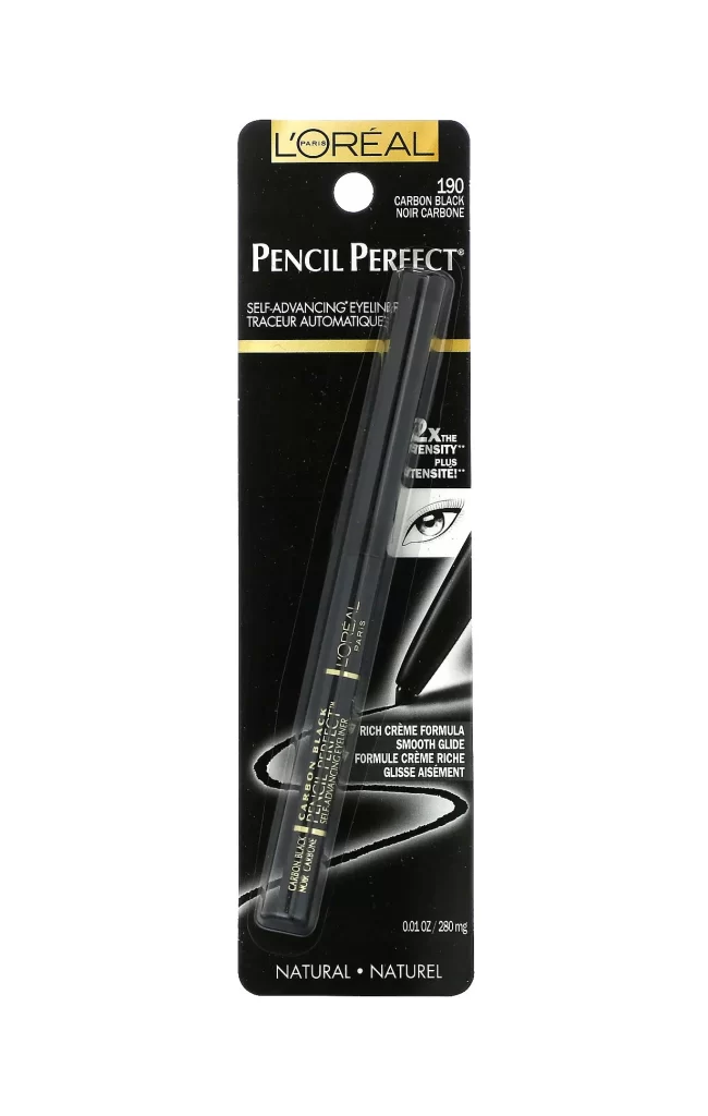 LOréal Pencil Perfect Self-Advancing Eyeliner 190 Carbon Black 0.01 oz 280 mg Packaging